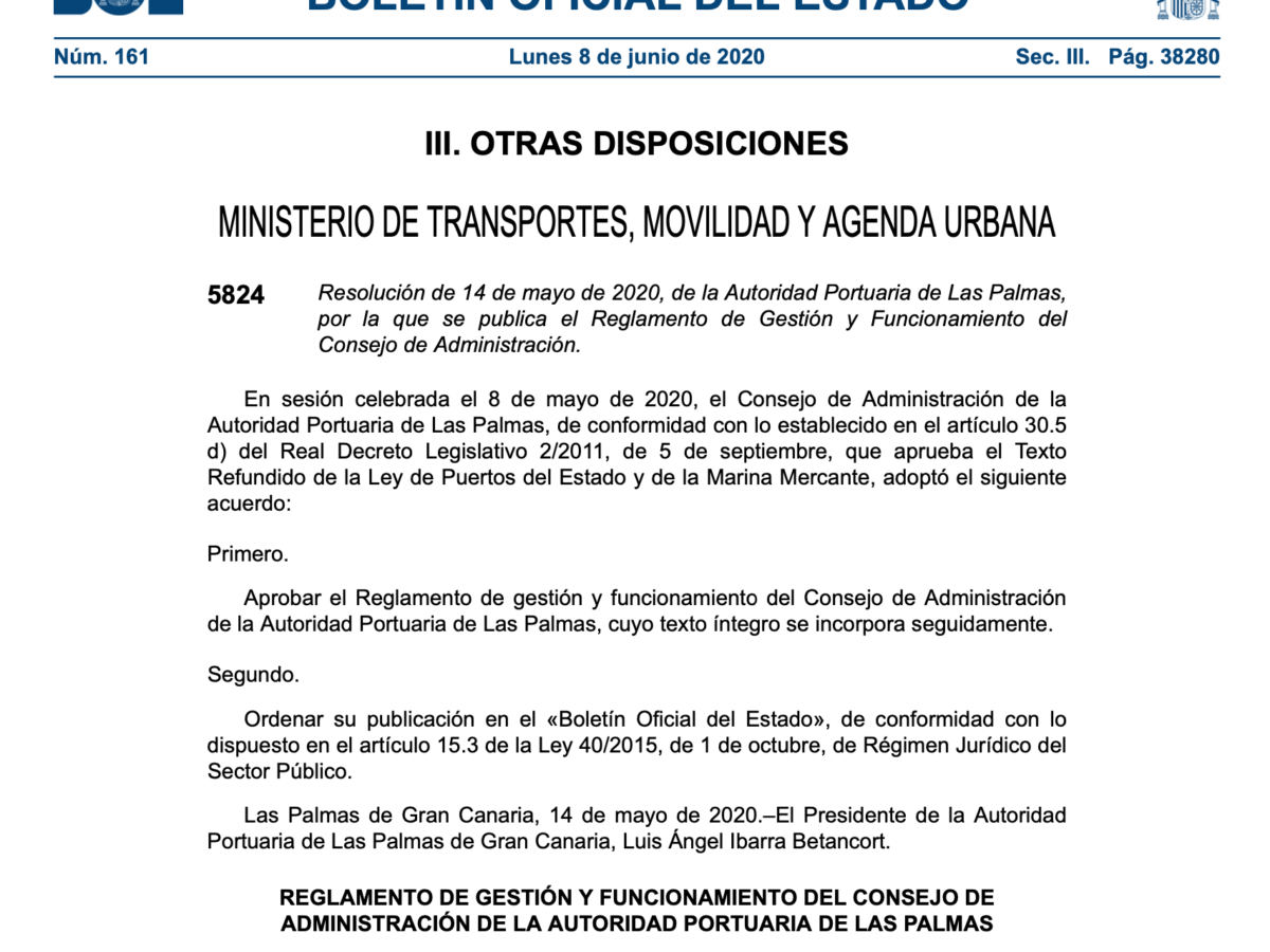 REGLAMENTO PUERTO LPA