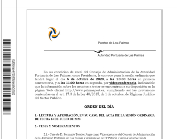Orden del día Consejo. Oct. 2020